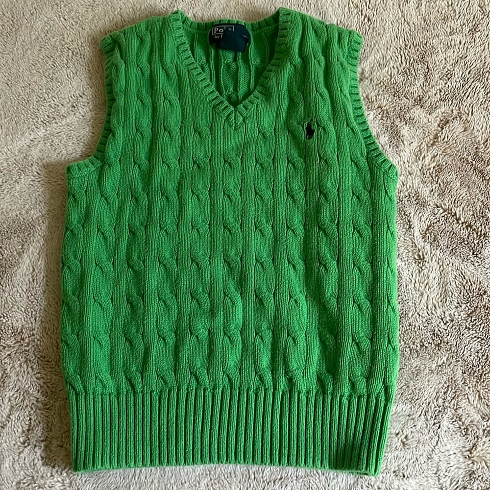 Polo by Ralph Lauren kids green cable vest